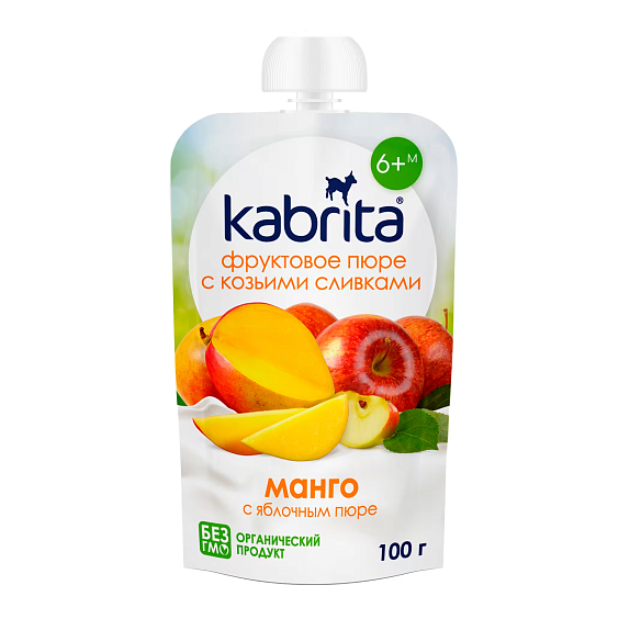 Пюре Kabrita<r></r> манго с яблочным пюре